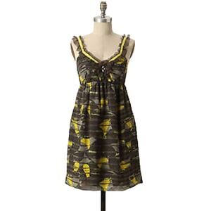 Anthropologie Hero & Leander 100% Silk Mini Dress Geometric Shapes‎ Size S
